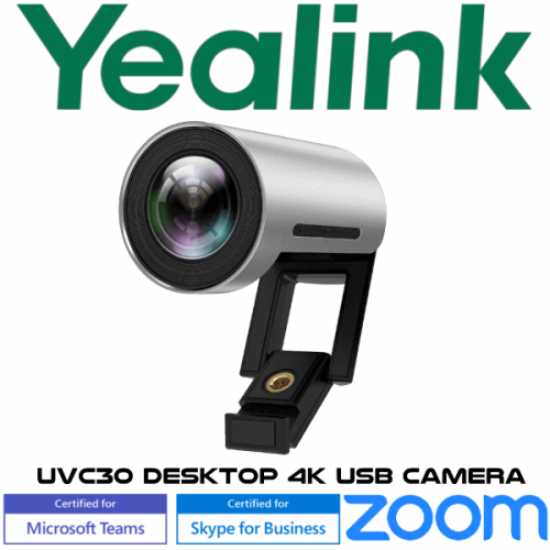 Yealink UVC30 Webcam 8,51 MP, Connessione USB 2.0, Colore Nero E Argento, Per Videoconferenze