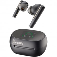 Poly Voyager Free 60+ UC Carbon Black Earbuds +BT700 USB-C Adapter +Touchscreen Charge Case (Black or White)